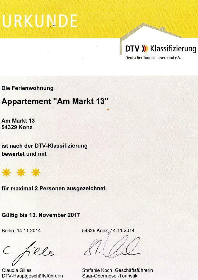 Apartment Am Markt 13 Konz Buitenkant foto